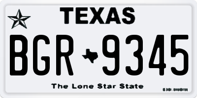 TX license plate BGR9345