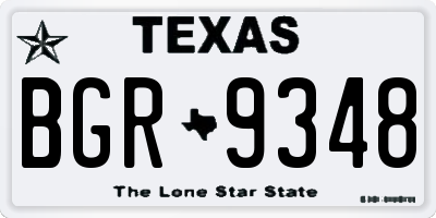 TX license plate BGR9348