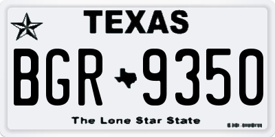 TX license plate BGR9350