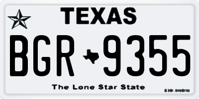 TX license plate BGR9355