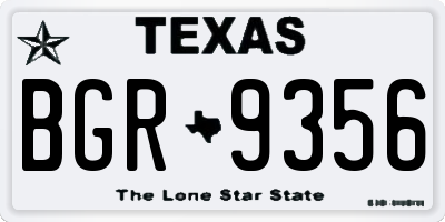 TX license plate BGR9356