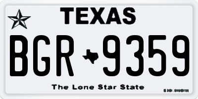 TX license plate BGR9359