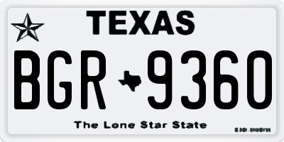 TX license plate BGR9360