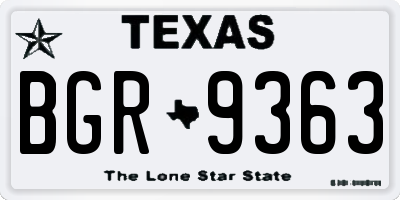 TX license plate BGR9363