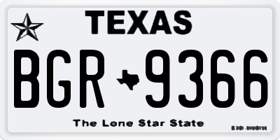 TX license plate BGR9366