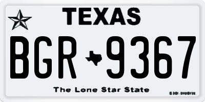 TX license plate BGR9367