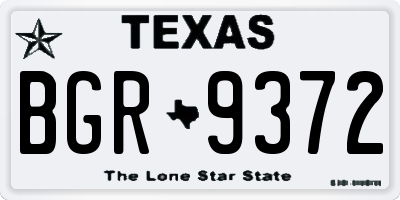 TX license plate BGR9372