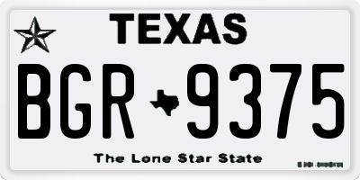 TX license plate BGR9375
