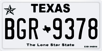 TX license plate BGR9378