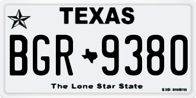 TX license plate BGR9380