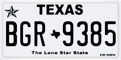 TX license plate BGR9385