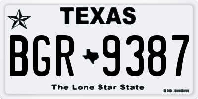 TX license plate BGR9387