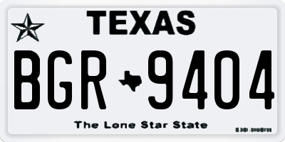 TX license plate BGR9404