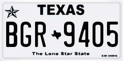 TX license plate BGR9405