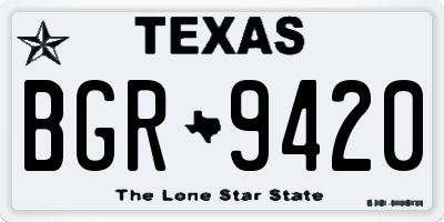 TX license plate BGR9420