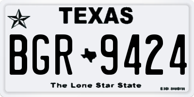 TX license plate BGR9424
