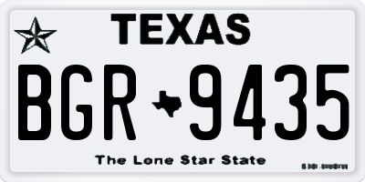 TX license plate BGR9435