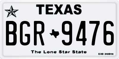 TX license plate BGR9476