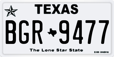 TX license plate BGR9477