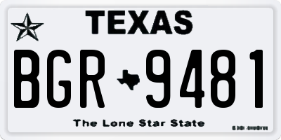 TX license plate BGR9481