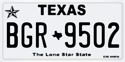 TX license plate BGR9502