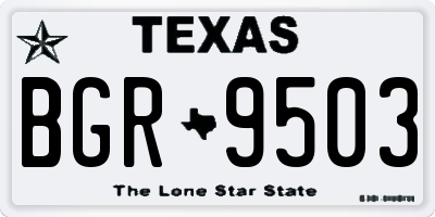 TX license plate BGR9503