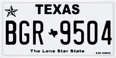 TX license plate BGR9504