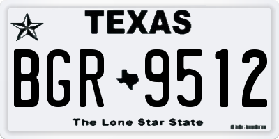 TX license plate BGR9512