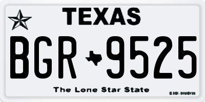 TX license plate BGR9525