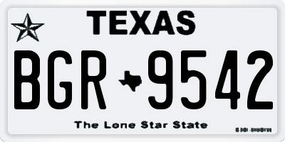 TX license plate BGR9542