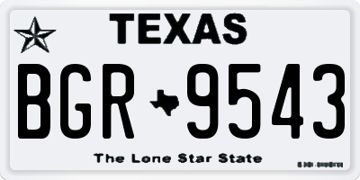 TX license plate BGR9543