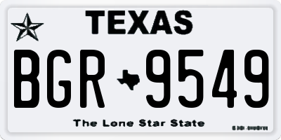 TX license plate BGR9549