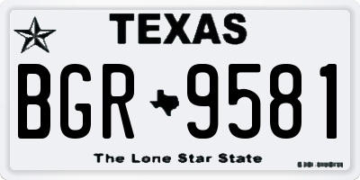 TX license plate BGR9581