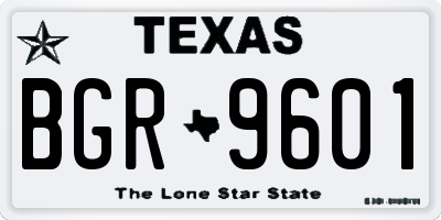 TX license plate BGR9601