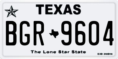 TX license plate BGR9604