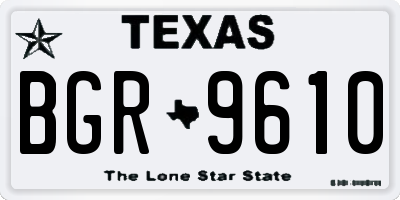 TX license plate BGR9610