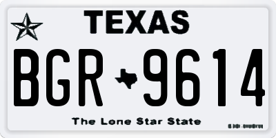 TX license plate BGR9614