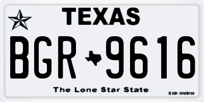 TX license plate BGR9616