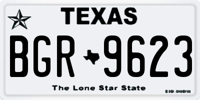 TX license plate BGR9623