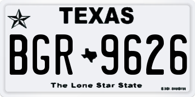 TX license plate BGR9626