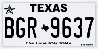 TX license plate BGR9637