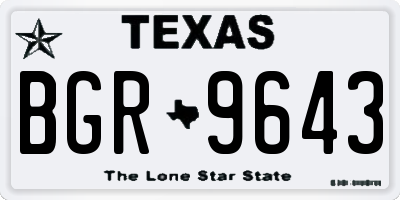 TX license plate BGR9643