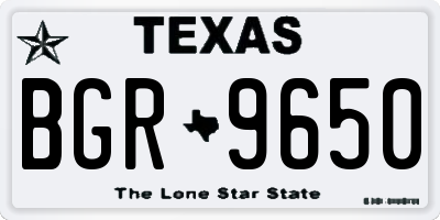 TX license plate BGR9650