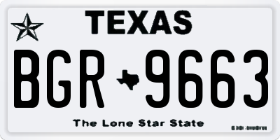 TX license plate BGR9663