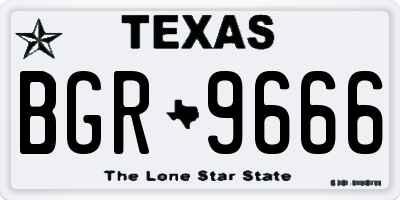 TX license plate BGR9666