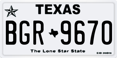 TX license plate BGR9670