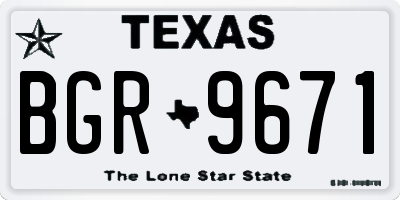 TX license plate BGR9671