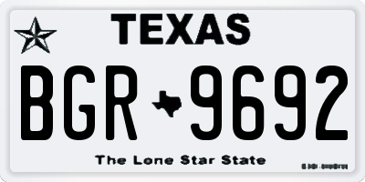 TX license plate BGR9692
