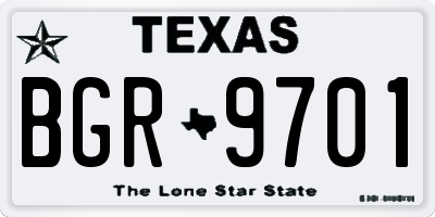 TX license plate BGR9701