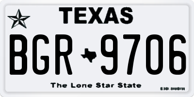 TX license plate BGR9706